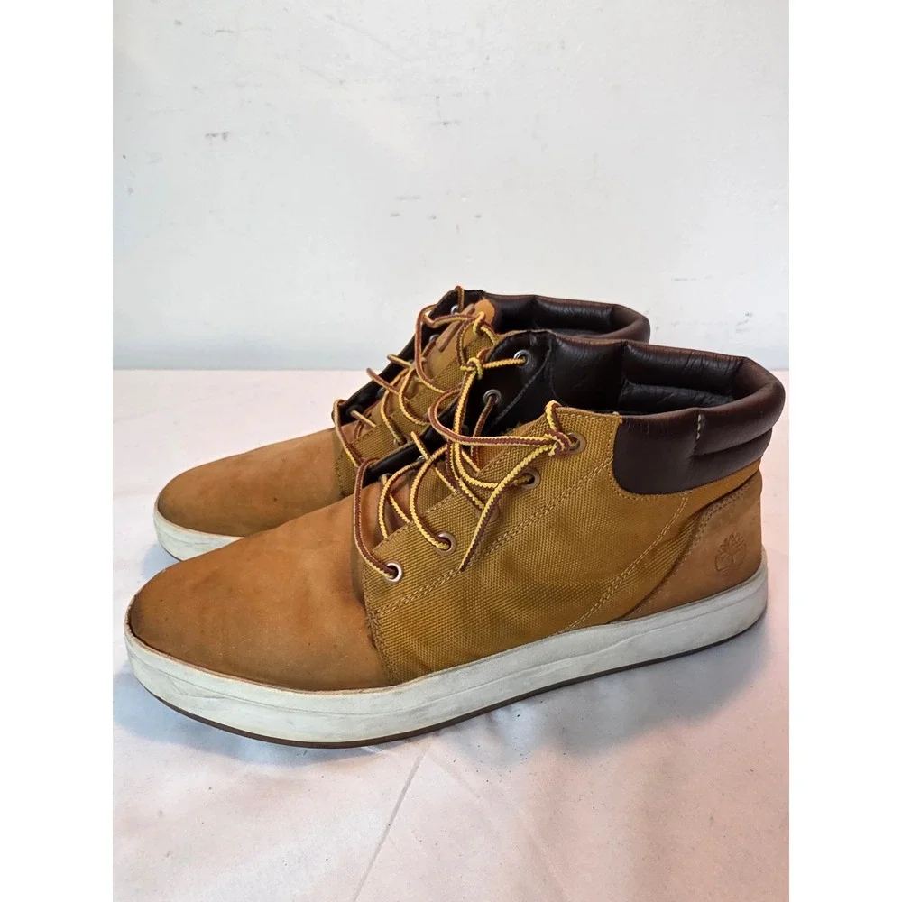 Timberland Davis Square Chukka Boots Wheat Nubuck Cordura Mens 10.5 A1MHZ